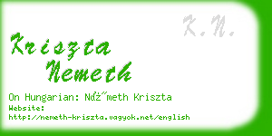 kriszta nemeth business card